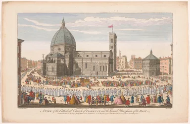 View of the Cathedral of Florence with a Procession on Corpus Christi