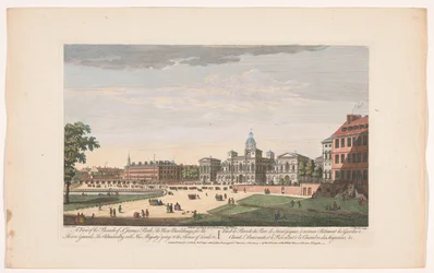 View of the Horse Guards Parade in London with the Departure of George II Augustus, King of Great Britain, to the House of Lords