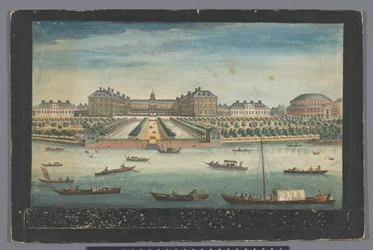 View of the Royal Hospital Chelsea and the Rotunda in Ranelagh Gardens, London