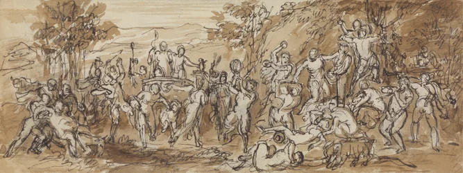 Figure Study of a Bacchanalia Celebration in a Wooded Landscape