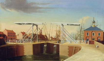 An East View of the Bridge and New Dock at Kingston upon Hull