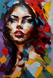 Vibrant Abstract Woman Portrait