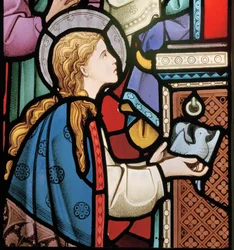 Mary offering doves at the temple (detail)