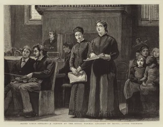Blind Girls Singing, a Sketch at the Royal Normal College of Music, Upper Norwood