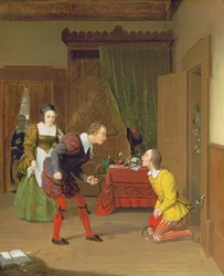 Dr Caius, Simple and Dame Quickly, scene from The Merry Wives of Windsor