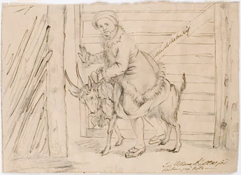 "In Mora, Girl Riding a Goat"