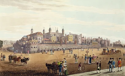 View of the Tower of London and the Mint, published by Colnaghi and Co