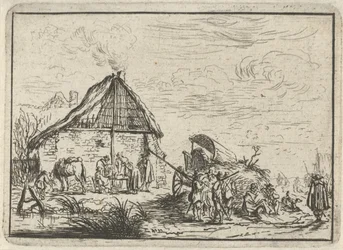 Soldiers by a Haystack (Landscapes with Camps Series)