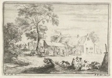 Tent in Front of a Farm (Various Camps Series)