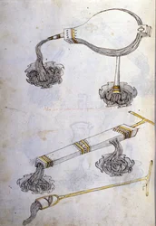 Art of War: Study on Military Machines. Incendiary Liquids, Illustration from 