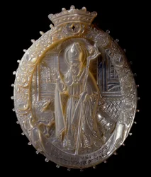 Cameo in Mother-of-Pearl of San Gennaro the Vicar