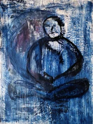 Meditating Blue Figure