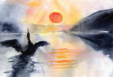 Serene Lake Bird
