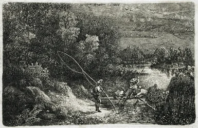 Fisherman in a Fantastic Landscape