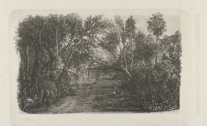 Landscape with Stream and Trees on Banks