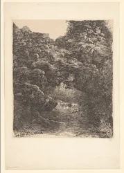 Rocky Landscape with Stream and Waterfall