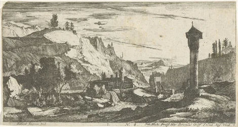 Mountainous Landscape with Column (series title: Tyrolean Landscapes)