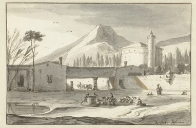 Mountainous, Italianate Landscape with a Rotunda Church