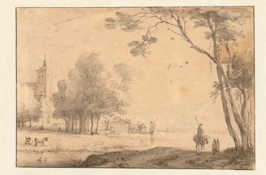 View of a Town Near a River
