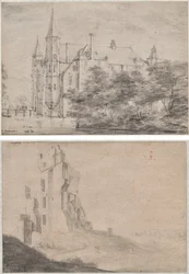 Zuylen Castle Near Utrecht (recto)/Ruin of the Huis Ter Kleef near Haarlem (verso)