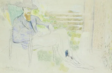 Lytton Strachey Writing in the Garden