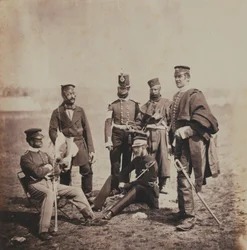 Brigadier General Charles Thomas Van Straubenzee (1812-92) and Officers of the Buffs, from an album of 52 photographs associated with the Crimean War, 1855