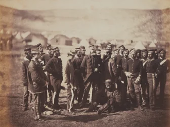Colonel Doherty, Officers and Men of the 13th Regiment of Light Dragoons, from an album of 52 photographs associated with the Crimean War, 1855