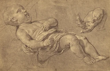 Drawing of a Baby and Two Adult Hands
