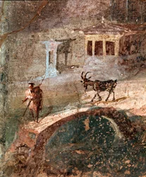 A man with his goat (fresco)