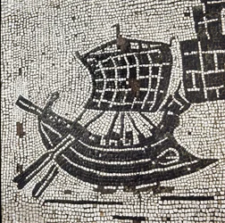 A ship in the port of Ostia (mosaic)