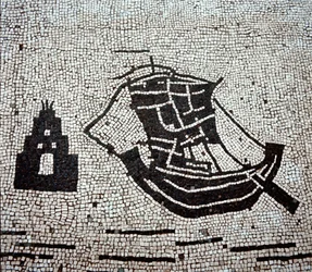 A ship in the port of Ostia
