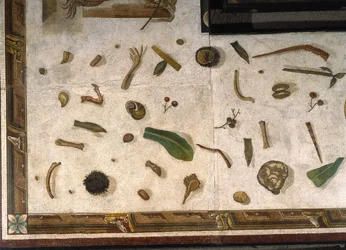 Asarotos (Floor Unswept) Fragments of Mosaic signed by Harakliton from Rome, 2nd century AD