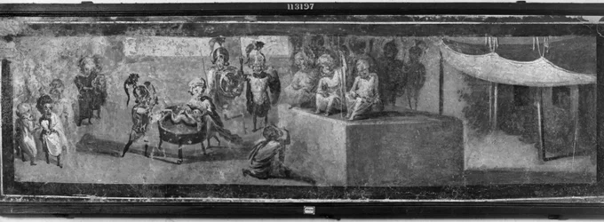 Caricature of The Judgment of Solomon, from Pompeii, House of the Doctor