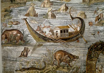 Detail of the Nilotic Mosaic of Preneste (Palestrina) from the Shrine of the Deity of Fortune Primigenia, 80 BC