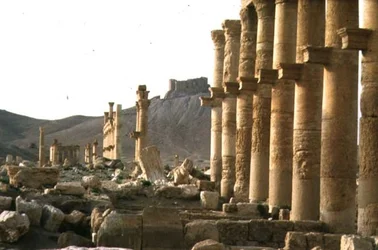 Earliest Part of the Colonnaded Street Forming the Main Axis to the City, Leading to a Funerary Temple and Qalaat Ibn Maan, a 17th Century Arab Castle, Built in the First Half of the 2nd Century