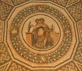 Erotic Floor Mosaic, Villa Romana del Casale, Piazza Armerina, Sicily, Italy