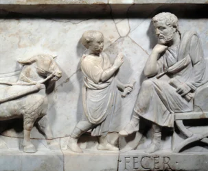 Fragment of the Sarcophagus of Marcus Cornelius Statius (Detail)