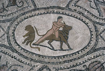 Hercules and the Cretan Bull, from the floor of 