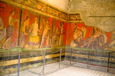 Initiation rites of the cult of Dionysus, fresco from the Villa Dei Mysteri