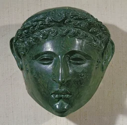 Mask from a parade helmet, from Hirchova, Romania