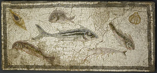 Mosaic panel showing fishes, probably 3rd century AD