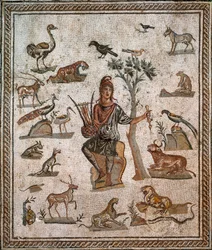 Orpheus surrounded by animals, 2nd century