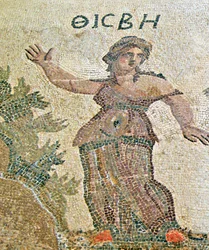 Pyramus and Thisbe, Detail of Thisbe, House of Dionysos, Paphos, Cyprus