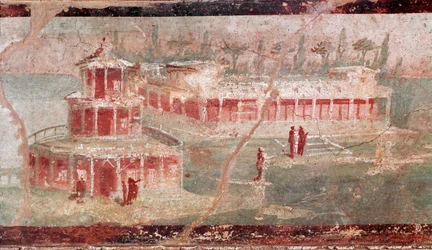 River landscape with portico (detail)