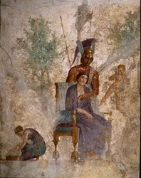 Roman Art: “Mars, Venus and Idle Love”. Fresco from the Villa dell