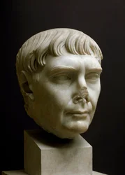 Marble head of Emperor Trajan (Marcus Ulpius Traianus) (53-117 AD)