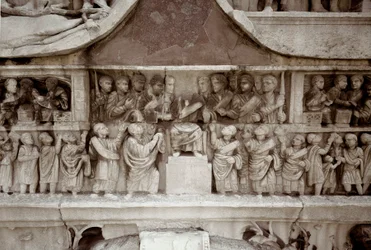 Roman Art: Low Marble Relief Representing the Distribution of Subsidies to the People in the Forum of Cesar