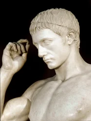 Roman art: marble sculpture of Marcus Claudius Marcellus (42-23 BC), nephew of Augustus (detail)