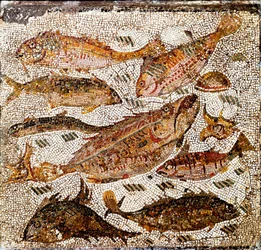 Roman art: mosaic representing fish