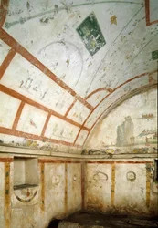 View of the Tomb of Caivano (100-150 AD). Archaeological Museum of Naples